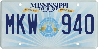 MS license plate MKW940