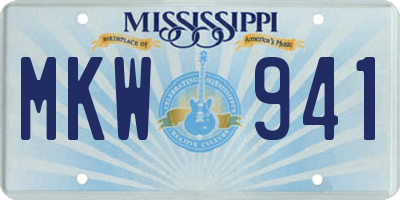 MS license plate MKW941