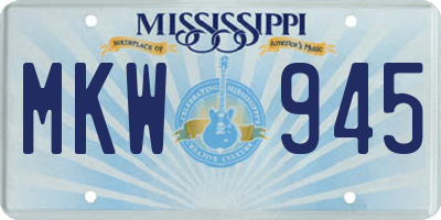 MS license plate MKW945