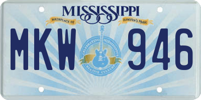 MS license plate MKW946