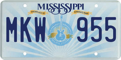 MS license plate MKW955