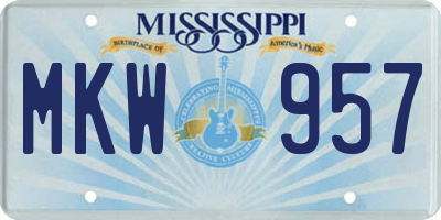 MS license plate MKW957