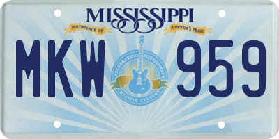 MS license plate MKW959
