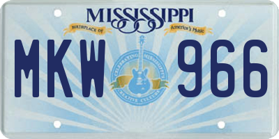 MS license plate MKW966