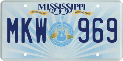 MS license plate MKW969