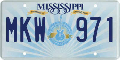 MS license plate MKW971