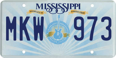 MS license plate MKW973