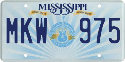 MS license plate MKW975