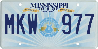 MS license plate MKW977