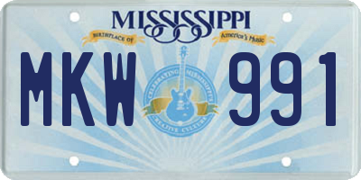 MS license plate MKW991