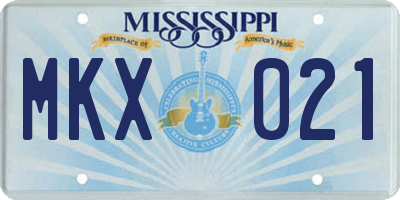 MS license plate MKX021