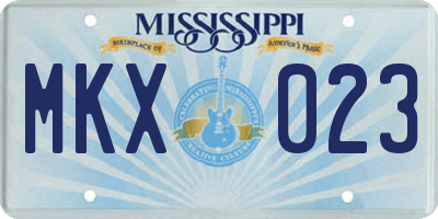 MS license plate MKX023