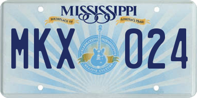MS license plate MKX024