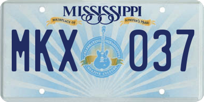 MS license plate MKX037