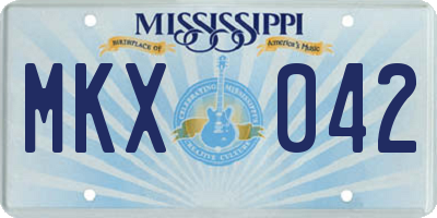 MS license plate MKX042