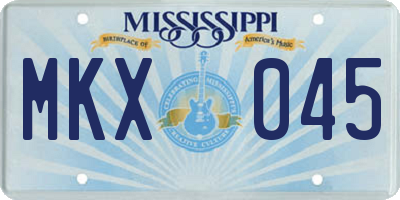 MS license plate MKX045