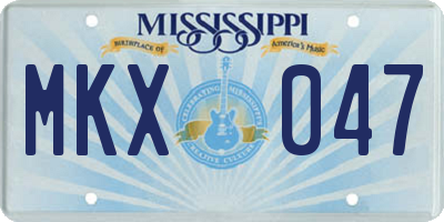 MS license plate MKX047