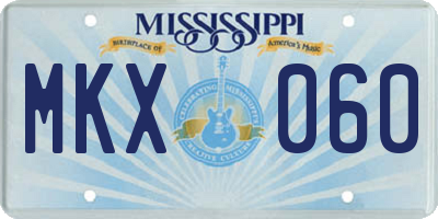 MS license plate MKX060