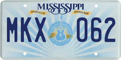 MS license plate MKX062