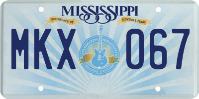 MS license plate MKX067