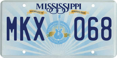 MS license plate MKX068