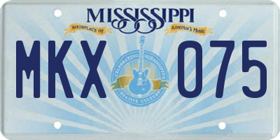 MS license plate MKX075