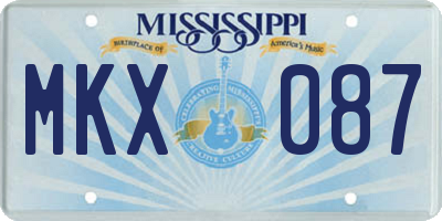 MS license plate MKX087