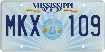 MS license plate MKX109