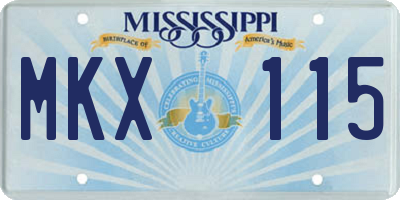 MS license plate MKX115