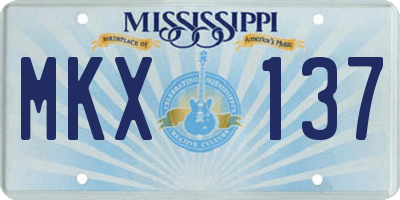 MS license plate MKX137