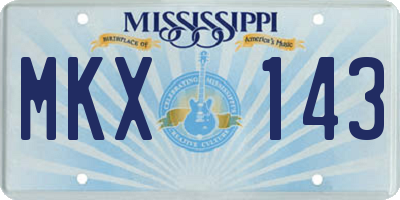 MS license plate MKX143