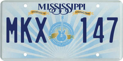 MS license plate MKX147