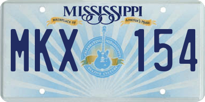 MS license plate MKX154
