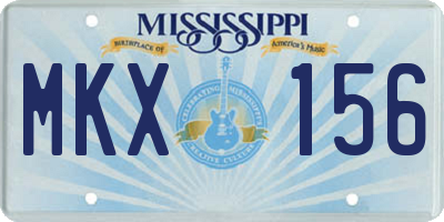 MS license plate MKX156