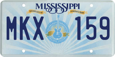 MS license plate MKX159