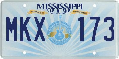 MS license plate MKX173
