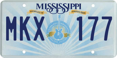 MS license plate MKX177