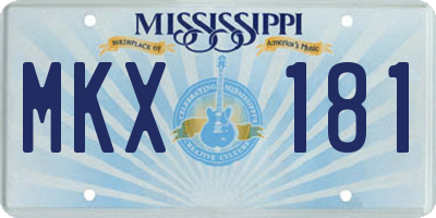 MS license plate MKX181