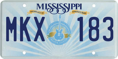 MS license plate MKX183