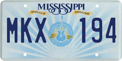 MS license plate MKX194