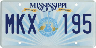 MS license plate MKX195