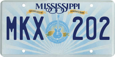 MS license plate MKX202