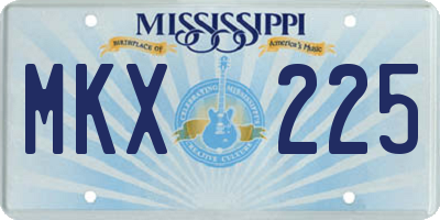 MS license plate MKX225