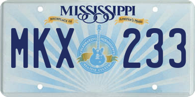 MS license plate MKX233