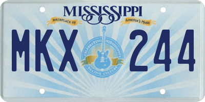MS license plate MKX244