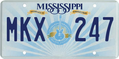 MS license plate MKX247