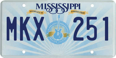 MS license plate MKX251