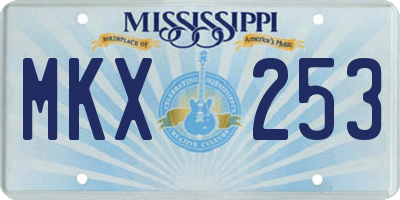 MS license plate MKX253