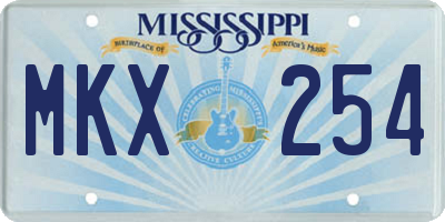 MS license plate MKX254