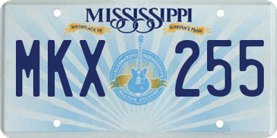 MS license plate MKX255